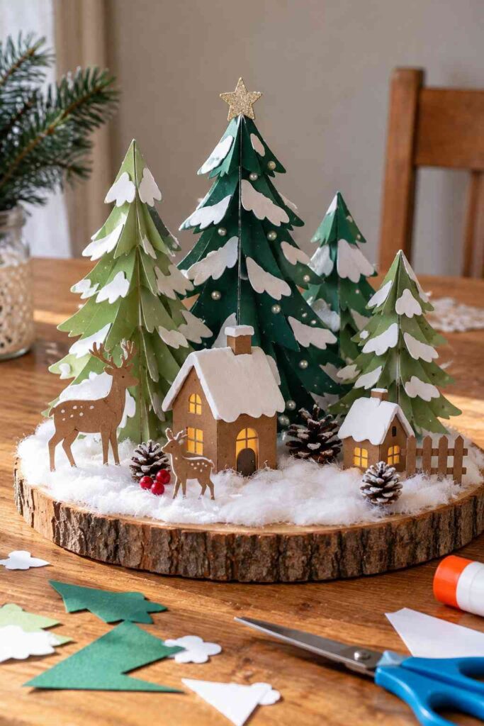 20 Easy Winter Paper Crafts to Make at Home (Fun & Simple Ideas) 4 Handcrafted Winter Forest Diorama