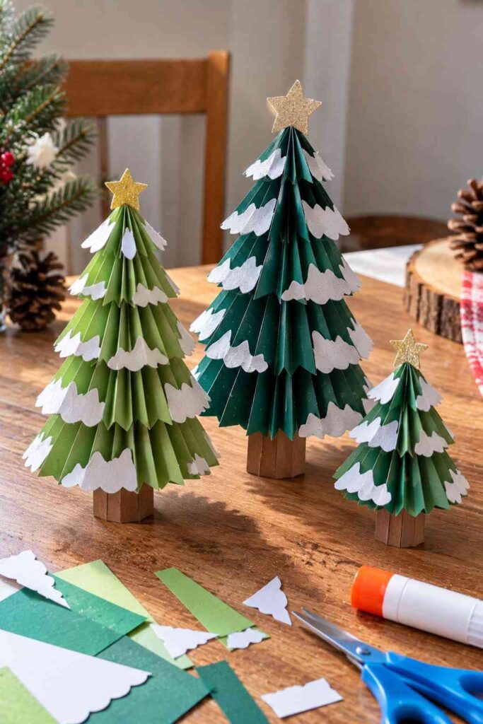 20 Easy Winter Paper Crafts to Make at Home (Fun & Simple Ideas) 5 Handmade Paper Christmas Tree Craft Scene