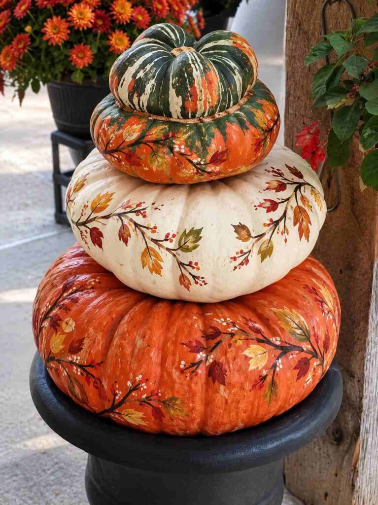 25 Easy Pumpkin Painting Ideas That Look Beautiful 19 Simple Fall Branch Painted Pumpkins